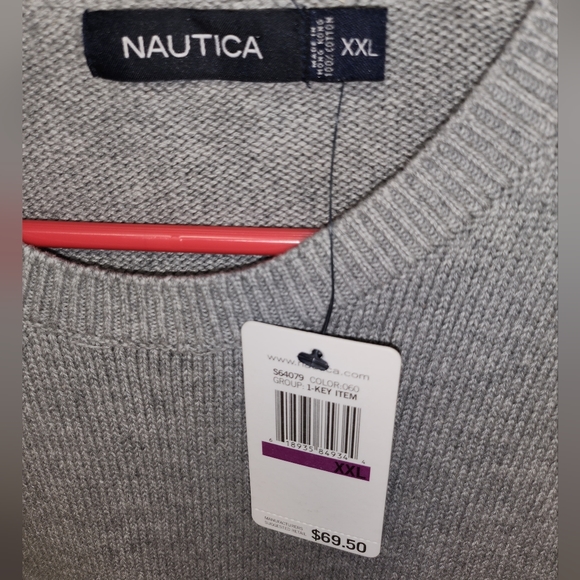 Nautical new with tags men's XXL sweater with classic logo, grey - Picture 4 of 4